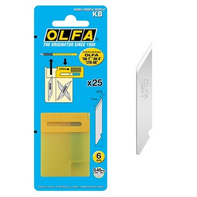 (0,18 /Stück) Olfa Ersatzklingen KB, 25er Pack für AK1, AK-4, SC-1, 23,5°/ 6 mm