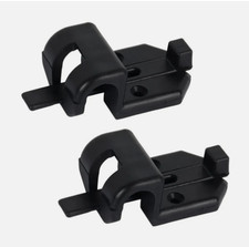 2x Black Sliding Table Rail Bracket Safety Catch Hook Motorhome Caravan Boat &