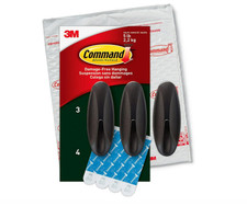 Command Outdoor Large Bronze Hooks, Holds up to 5 lb, 3 Hooks and 4 Command Stri