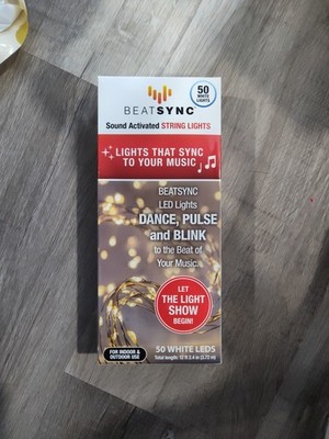 Beatsync 50 Warm White LED Sound Activated Mini Lights Sync to Your Music NEW
