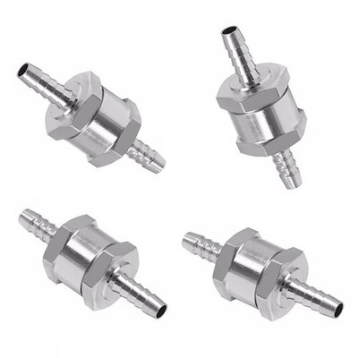 4Pcs 8mm 5/16'' Fuel Non-Return One Way Check Valve Petrol Diesel Oil Aluminum