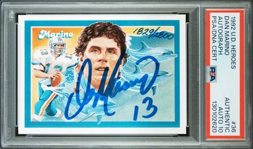 1992 Upper Deck Dan Marino Signed Football Heroes /2800 Autograph PSA 10 Auto