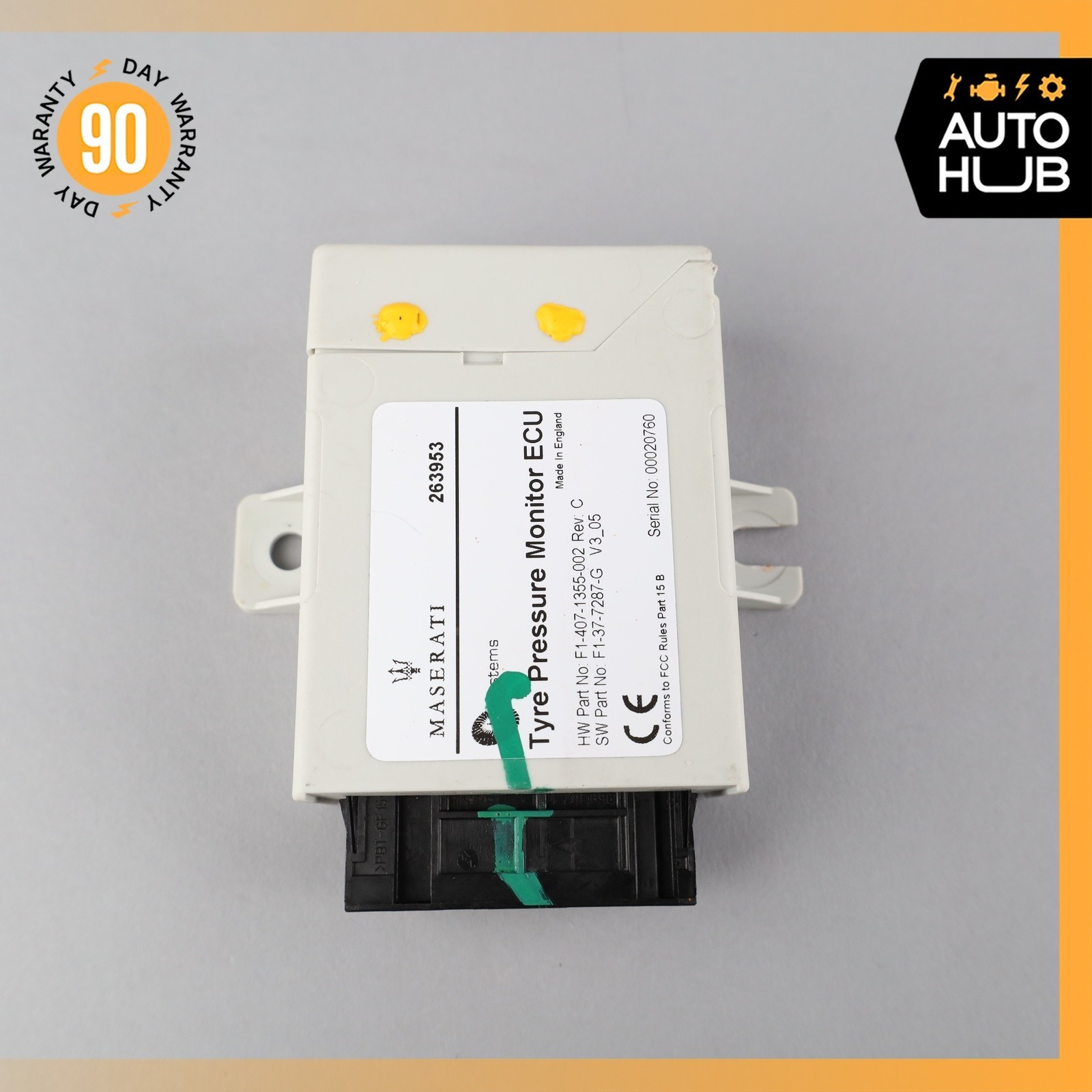08-16 Maserati Quattroporte M139 Tire Pressure Monitor Module 263953 OEM 51k