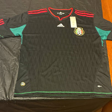adidas Mexico National Team Soccer Jersey V-Neck XL Black Red Green