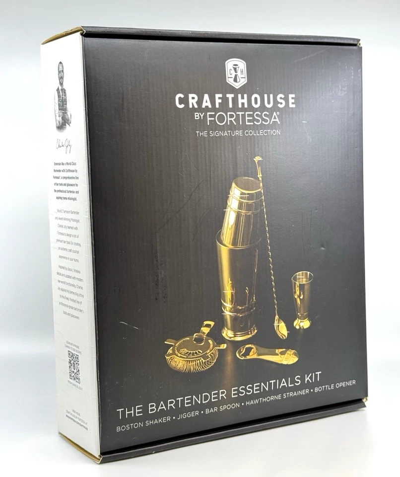 Fortessa Crafthouse Collection Stainless Steel Gold Bartender Essentials Kit - Image 2 of 4