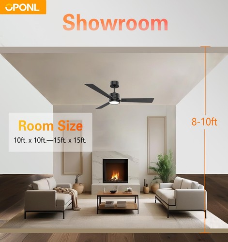 42" Black Ceiling Fan with Light, Remote Control, Downrod Mount, Noiseless, R... - Bild 5 von 8