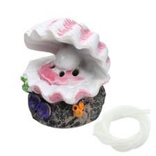 Lssapr Aquarium Shell Decor Air Bubble Stone with Bubbler Pink
