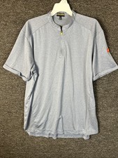 McDonalds Employee 1/4 Zip Blue Shirt Mens Size L Has flaws