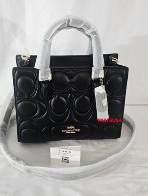 NWT Coach Maggie Small Tote Bag Signature Leather CY670 Black