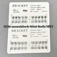 Dental Orthodontic Brackets MIM Monoblock Mini Roth/MBT 022 slot 345 Hooks