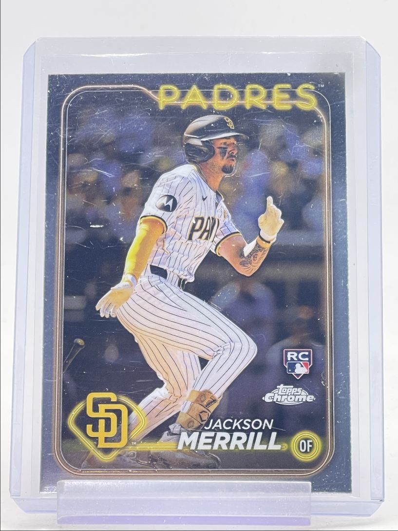 JACKSON MERRILL 2024 TOPPS CHROME BASEBALL ROOKIE PADRES #207 RC Q5360