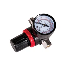 AES Industries 875 Mini Diaphragm Air Regulator with Gauge, 1/4 in MNPT Inlet, 1