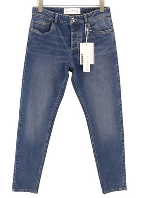 JOHN RICHMOND Riven Men's Jeans W34 Slim Fit Blue Denim Buttoned Washed Logo *