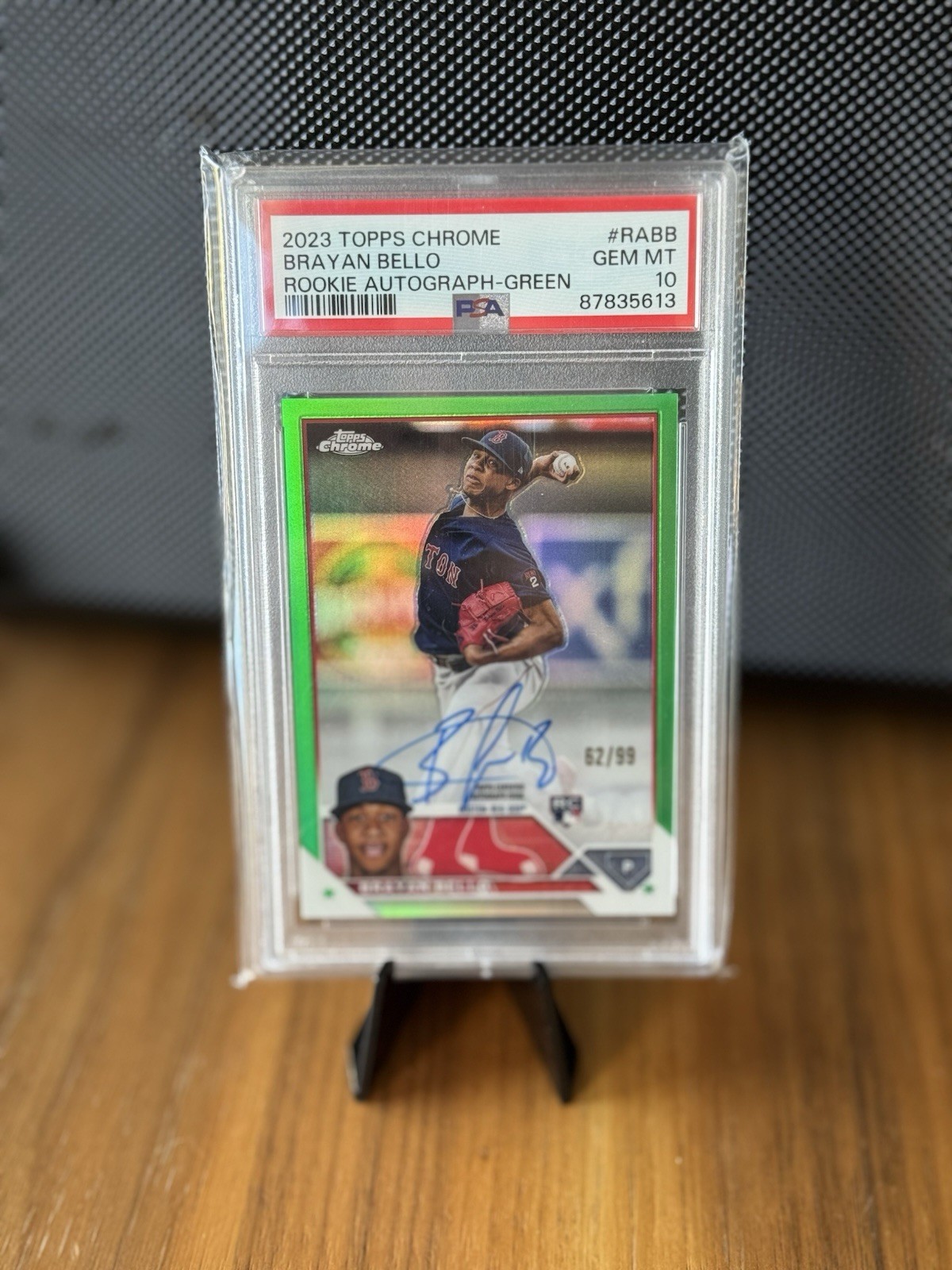 Brayan Bello 2023 Topps Chrome - Rookie Autographs Green Refractor /99 PSA 10