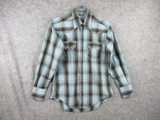 Rockmount Ranch Wear Tru-West Western Shirt Mens Small W44in Sawtooth Pearl Snap