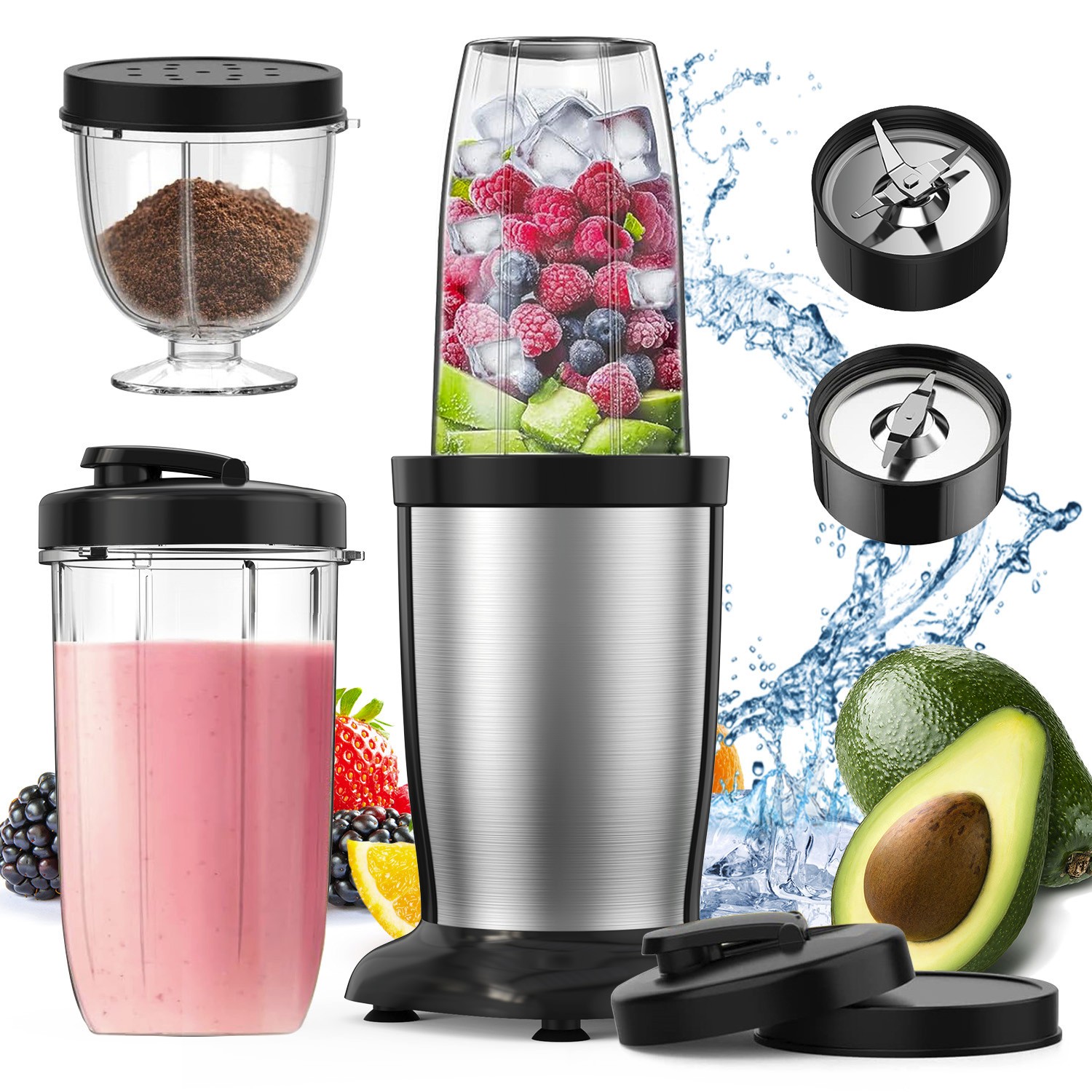TENKER Personal Smoothie Blender Juice Shakes Mixer Bottles 