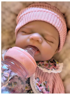 Open Mouth 33cm Pascale Full Body Silicone Reborn Girl Doll With Painted Skin