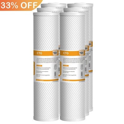 5 Micron 20x4.5'' CTO Carbon Block Water Filter Whole House for Big Blue Housings