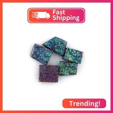 CRYSTALINES 5pcs Genuine Mystic Coated Drusy Quartz Gemstone, Wholesale Bulk Dru