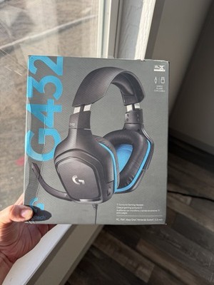 Logitech G432 7.1 Surround Sound Wired Gaming Headset Black/Blue