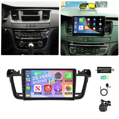 Für Peugeot 508 8E 8D 2011-2018 2+64GB Autoradio WIFI Android 15.0 GPS DAB+ KAM