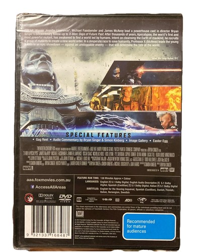 X-Men Apocalypse (DVD, 2016) New Sealed Region 4 Marvel Movie 🍿 - Picture 2 of 2