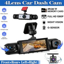 4Channel Dash Camera 1080P Front Rear Dash Cam Night Vision Adjustable  64GB