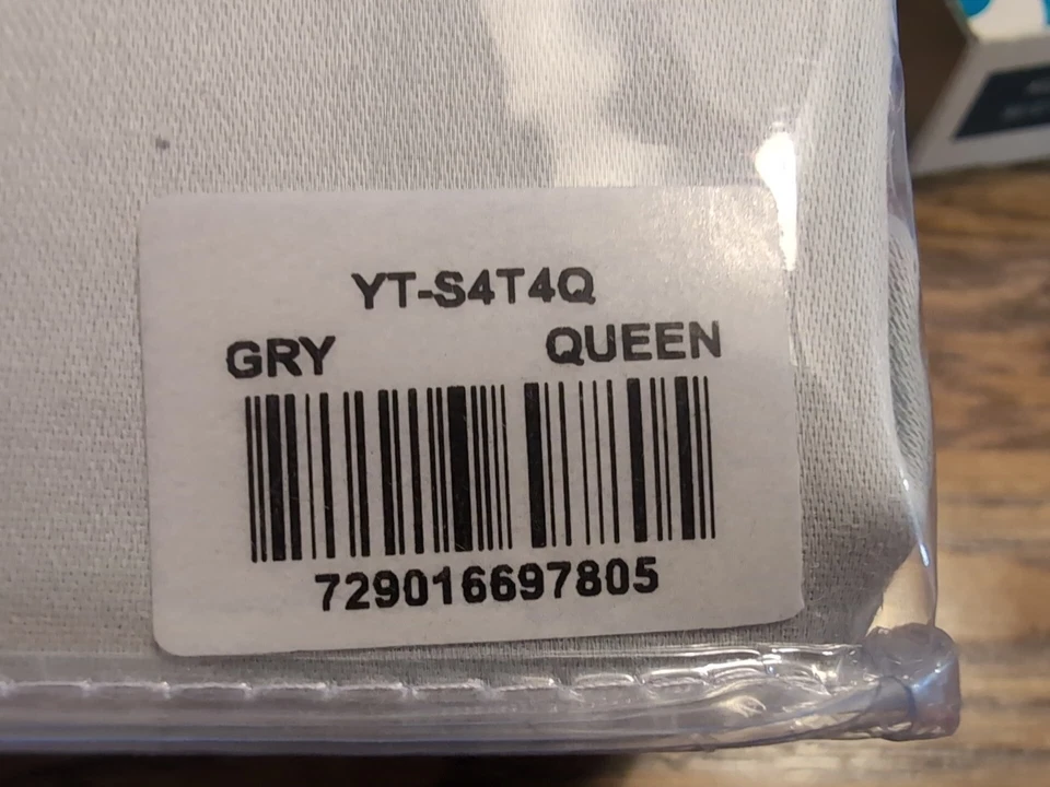 Juego de 4 sábanas Queen 400TC algodón satén tejido por Dwell Studios - gris nuevo Foto 2 de 3