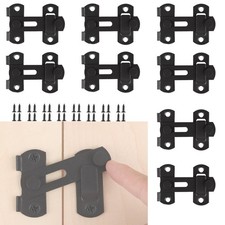 Acrux7 8 Pack Barn Door Latch Lock 2.75  x2  Black Stainless Steel Fl