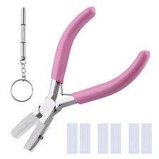 Pince à mâchoires double nylon 5 pouces avec 3 paires d'embouts et un tournevis, plat N...