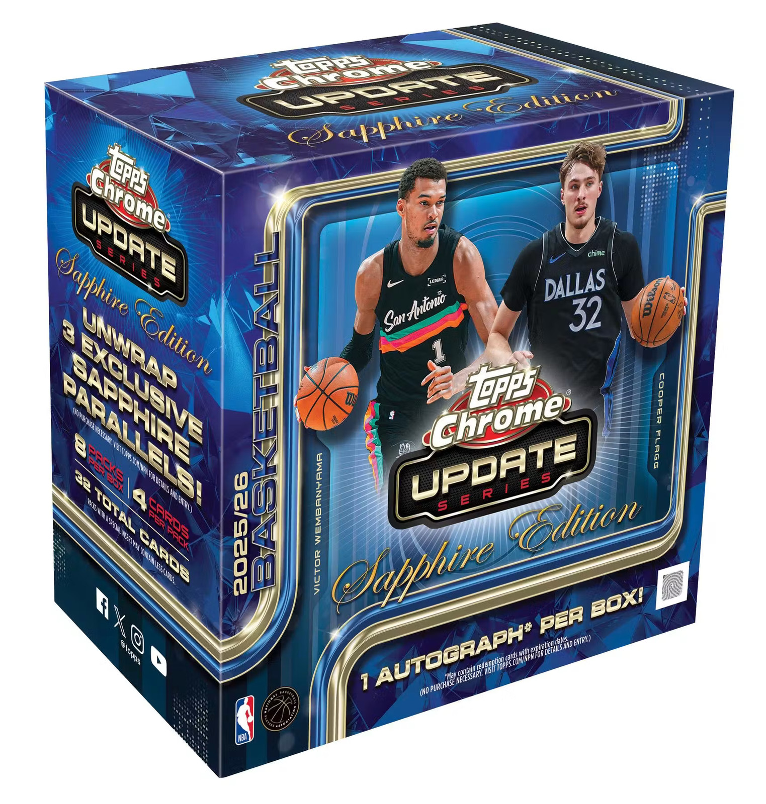 (9/4)PYT #3831 - 10x 2025/26 Topps Chrome Update Sapphire Basketball (Full Case)