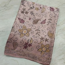 Classic Indian Kantha Hand Embroidery Crepe Silk Dupatta Scarf Veil Stole Hijab