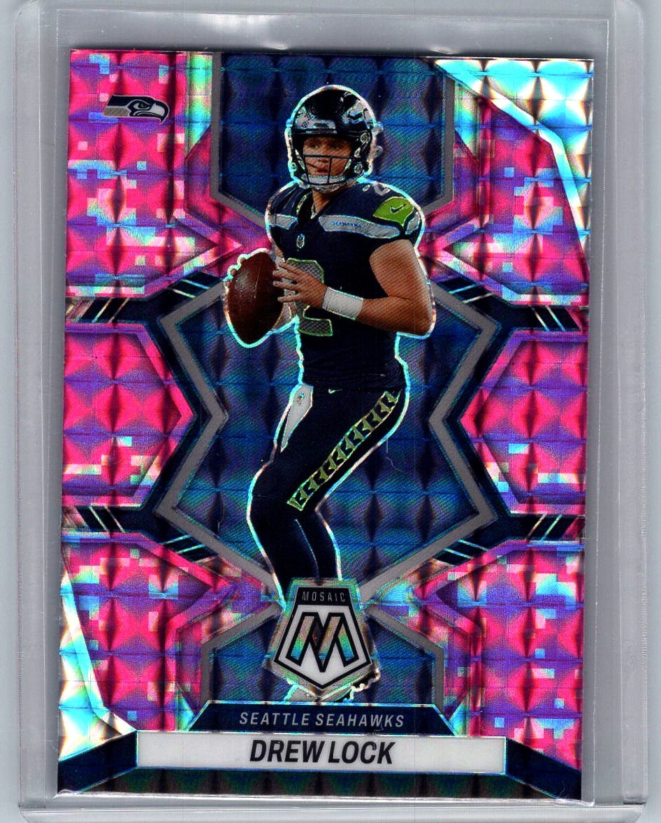 2022 Panini Mosaic Camo Pink Prizm Drew Lock Seahawks Card #169
