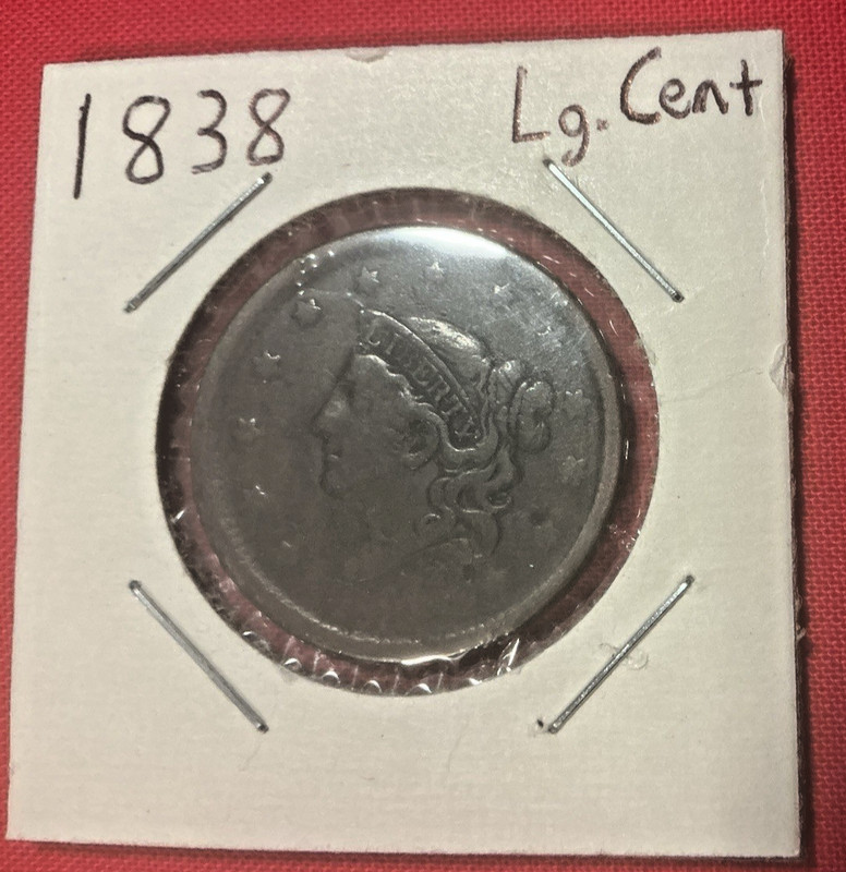 1838 Coronet Head Large Cent Nice Details Early American Copper Coin