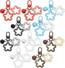 Star Keychain, Cute Keychain Charms Bulk Stars Bell Bag Charms Key Ring for Wome