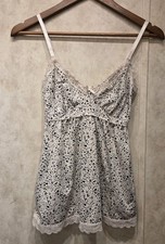 Marilyn Monroe Lace Trim Cami Top Nightie Lingerie Shirt Speckled