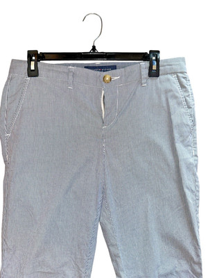 Tommy Hilfiger Pixie Pants Hampton Chino Blue White Stripe Slim Stretch Size 4