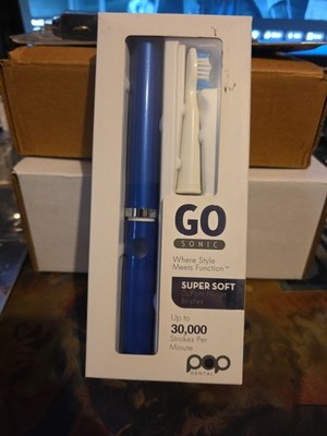 POP SONIC Go Sonic Portable Toothbrush Super Soft 2 Speeds Navy