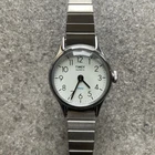 Vintage Timex Womens Watch Silver Tone Case & Band W/Expansion Band Bin T
