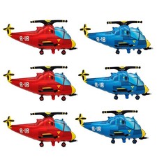 6PCS Airplane Helicopter Shaped Foil Balloons Set Airplane Mylar Balloons for...