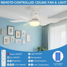 Socket Fan Light Ceiling Fans With Lights And Remote Dimmable LED Ceiling Fan 1P