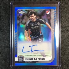 2025 Topps Chrome MLS LUCA DE LA TORRE Chrome Auto Blue 68/150