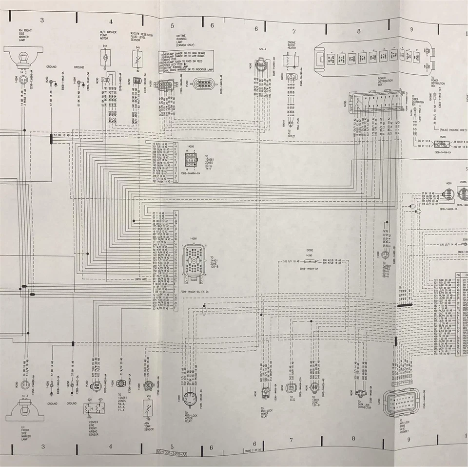 Ford Taurus Mercury Sable 1993 diagrama de cableado plegable esquema eléctrico Foto 3 de 3