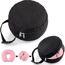 Travel Neck Pillow Carrying Bag with Quick Release Clasp,Black Black