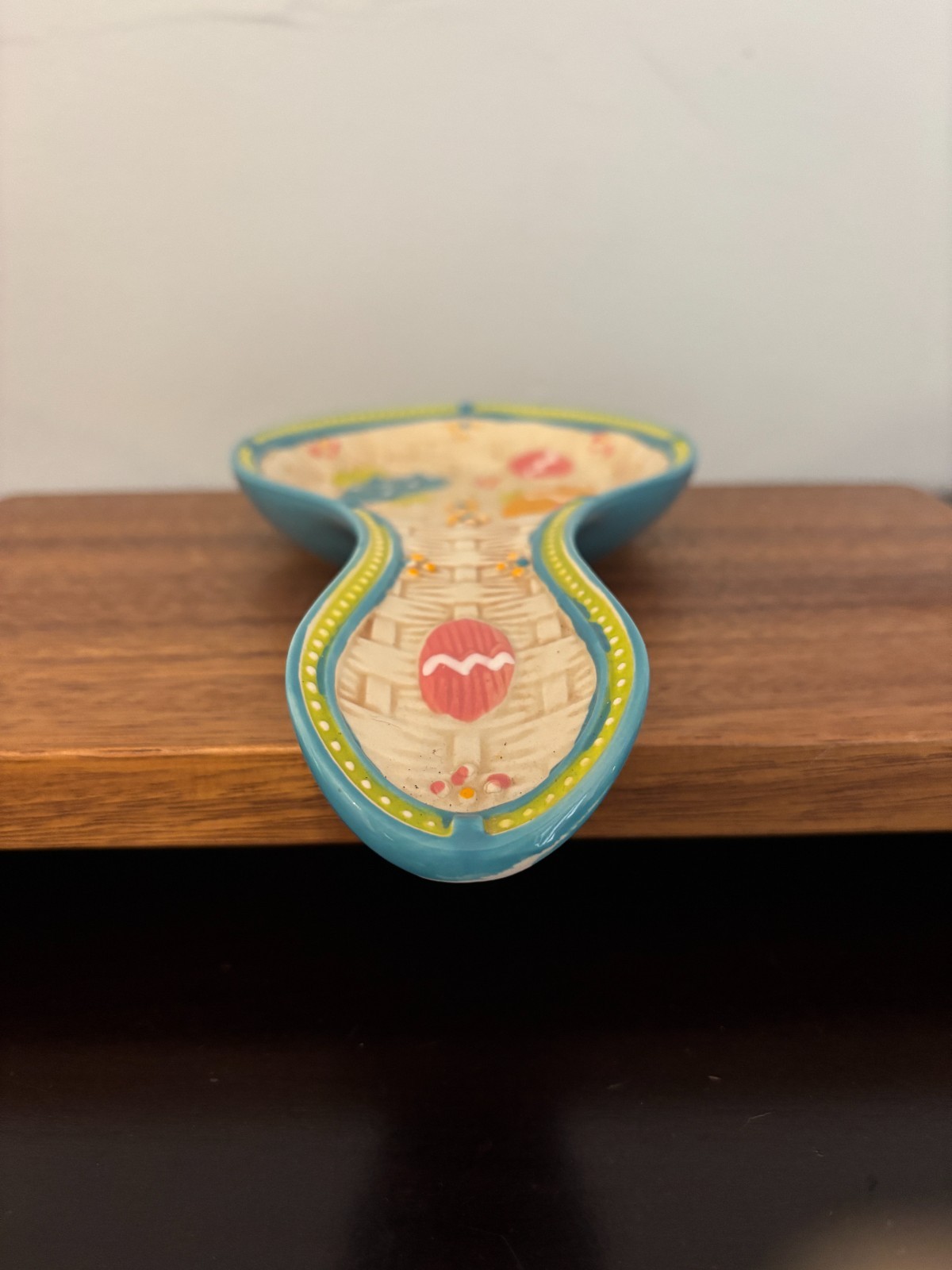 Temptations Old World Easter Egg Ceramic Spoon Utensil Rest Holder