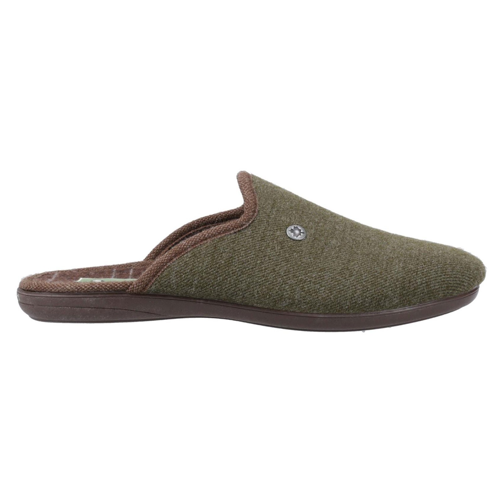 Cotswold Spelsbury Mens Slippers Warm Cosy Winter Mule Slippers Khaki Green