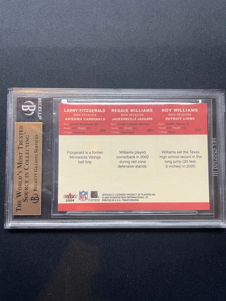 2004 Fleer Tradition #352 Larry Fitzgerald RC Reggie Roy Williams BGS 9.5 POP 33 - Image 3 of 3