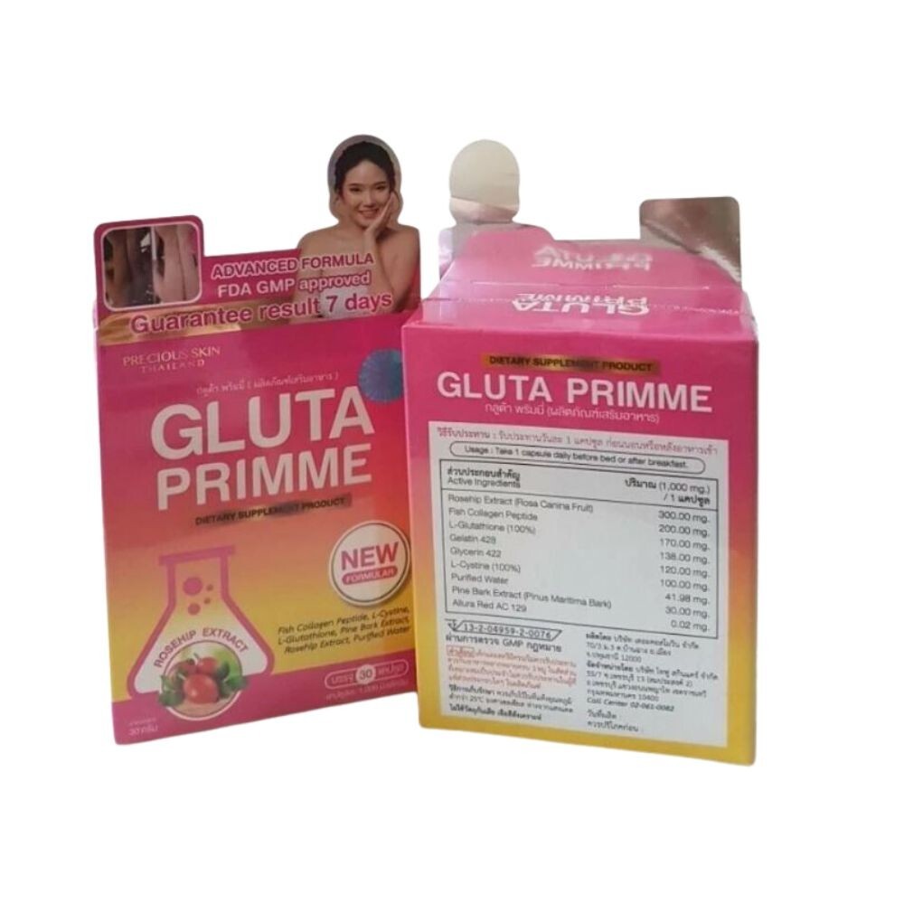 prime glutathione with collagen GLUTA PRIMME PRIME Plus Glutathione Collagen Precious Skin Glow Original  30caps