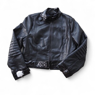 The Batman x Hot Topic Selina Kyle Catwoman Faux Leather Moto Jacket Women's 2X