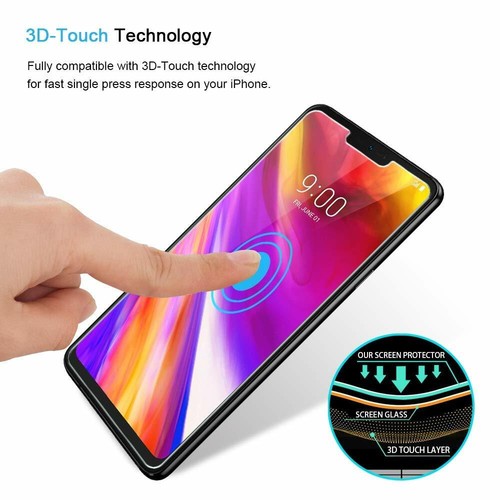 (2 PACK) Premium Screen Protector Cover for LG G7 ThinQ / G7 One & LG G8 ThinQ - Photo 3 sur 5